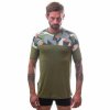 SENSOR MERINO IMPRESS pánske tričko s krátkým rukávom, safari/camo
