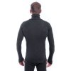 SENSOR MERINO BOLD pánske tričko s dlhým rukávom a výstrihom antracitovo, šedá