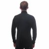 SENSOR MERINO UPPER pánska mikina s krátkym zipsom, čierna