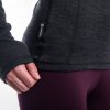 SENSOR MERINO BOLD dámske tričko s dlhým rukávom a výstrihom antracitovo, šedá