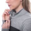 SENSOR MERINO BOLD dámske tričko s dlhým rukávom na zips antracitová/chladná, šedá