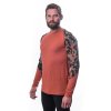 SENSOR MERINO IMPRESS pánske tričko s dlhým rukávom terakota/rush