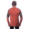 SENSOR MERINO IMPRESS pánske tričko s dlhým rukávom terakota/rush
