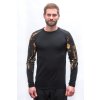 SENSOR MERINO IMPRESS pánske tričko s dlhým rukávom čierna/cosmos