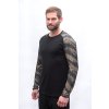 SENSOR MERINO BLEND IMPRESS pánske tričko s dlhým rukávom, čierna/šedá