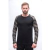 SENSOR MERINO BLEND IMPRESS pánske tričko s dlhým rukávom, čierna/šedá