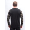 SENSOR MERINO BLEND IMPRESS pánske tričko s dlhým rukávom, čierna/šedá
