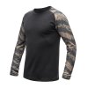 SENSOR MERINO BLEND IMPRESS pánske tričko s dlhým rukávom, čierna/šedá