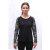 SENSOR MERINO BLEND IMPRESS dámske tričko s dlhým rukávom, čierna/strieborná