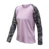 SENSOR MERINO BLEND IMPRESS dámske tričko s dlhým rukávom, fialová/strieborná
