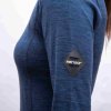 SENSOR MERINO BOLD dámske tričko s dlhým rukávom a výstrihom, cool blue