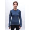 SENSOR MERINO BOLD dámske tričko s dlhým rukávom studená, modrá