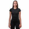 SENSOR MERINO ACTIVE dámske tričko s výstrihom, čierna