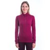 SENSOR MERINO ACTIVE dámske tričko s dlhým rukávom so zipsom, lila
