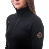 SENSOR MERINO UPPER dámska mikina na krátký zips, čierna