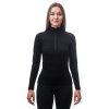 SENSOR MERINO UPPER dámska mikina na krátký zips, čierna