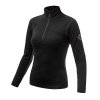 SENSOR MERINO UPPER dámska mikina na krátký zips, čierna