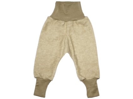 detske merino kalhoty teplaky kremove