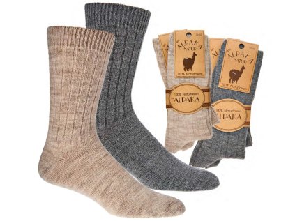 jemne vlnene unisex ponozky s alpakou 2 pary