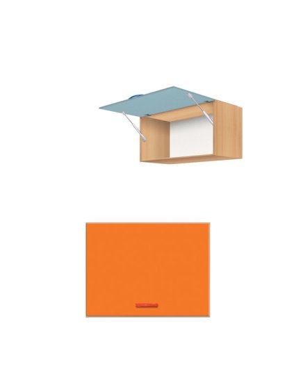 146055 modul lezaty s vyklopnymi dvirky nahoru s 1 polickou