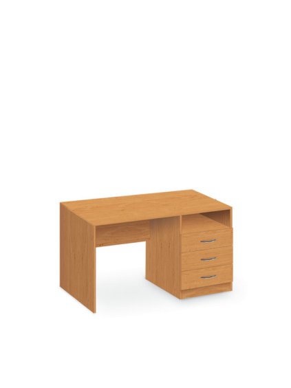 120410 P pracovni stul se 3 zasuvkami 125 cm pravy