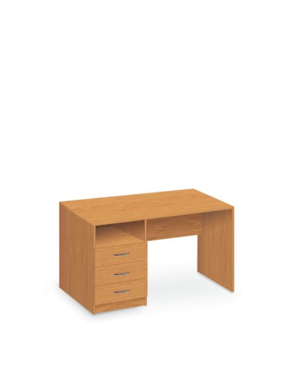 120413 L pracovni stul se 3 zasuvkami 125 cm levy