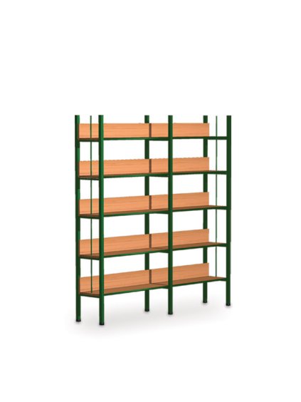 600115 sestava jednostrannych regalu 5 policek