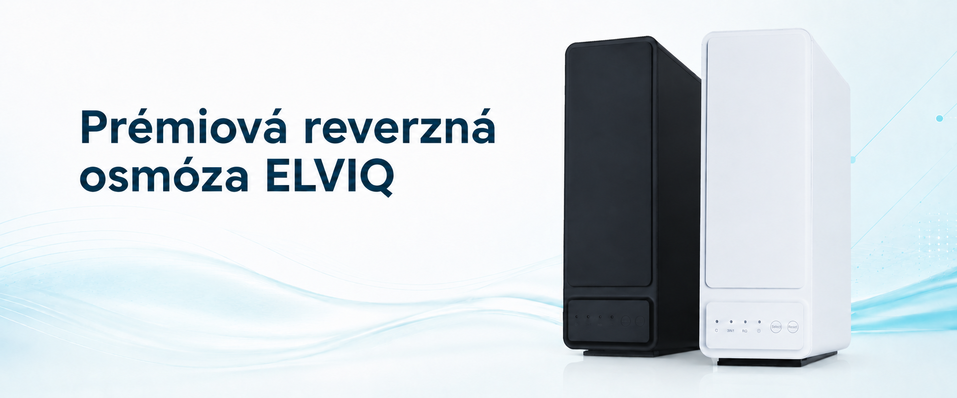 Prémiová reverzná osmóza ELVIQ v bielej a čiernej farbe