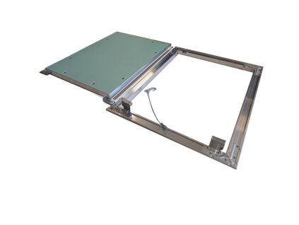 PLASTLINE Obdélníková revizní dvířka 600x1000 mm s odnímatelnou sádrokartonovou deskou fotka otevřených dvířek