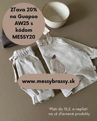 Zľava 20% na aktuálnu kolekciu Guapoo s kódom MESSY20. Platí do 15.2.2026 a neplatí na už zľavnené produkty. . Verím, že...