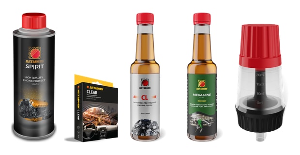 Benzínový komplet SPIRIT: SPIRIT, Clear, CL, Megalene Plus a dávkovací hlava