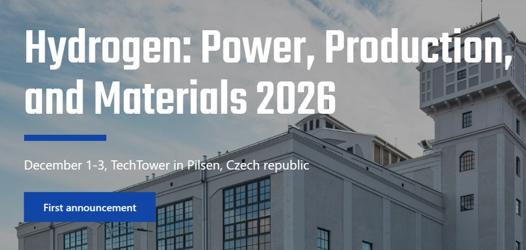 1. - 3. 12. 2026  -  Hydrogen: Power, Production, and Materials 2026( TechTower, Plzeň)