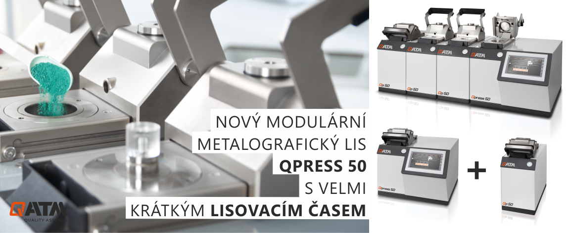 QPRESS 50 (Opal X-Press) je modulární metalografický lis pro rychlé, souběžné a nezávislé zapouzdření různých metalografických vzorků.