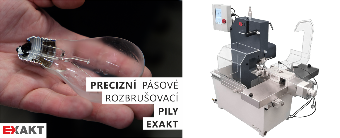 EXAKT je špičkový německý výrobce přesných pásových rozbrušovacích pil. Absolutní přesnost, silné nadšení nejen pro strojírenství, ale i např. pro zdravotnictví a inovativní duch výzkumu je hlavní předností tohoto výrobce.
