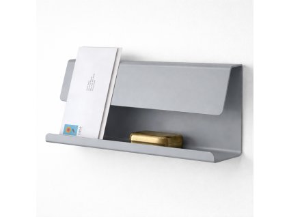 Nástěnná odkládací polička šedá2