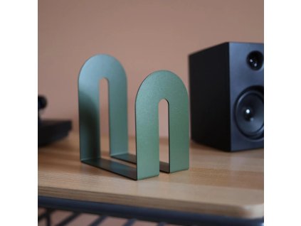 Stojan na knihy a LP ARC tmavě zelený1