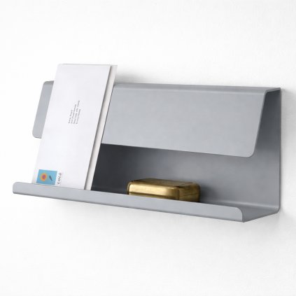 Nástěnná odkládací polička šedá2