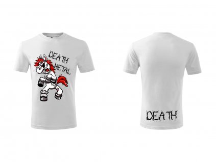 Dětské triko death unicorn bílá