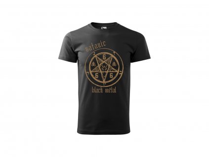 Pánské triko Satanic black metal zlatá