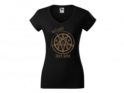 Dámské triko Satanic black metal zlatá