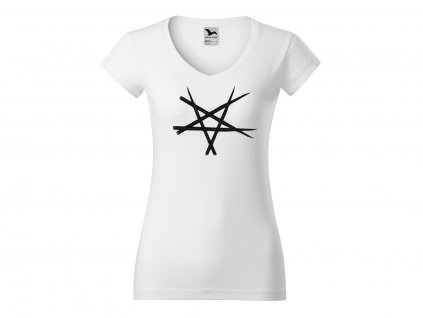 Dámské triko Pentagram kůly bílé