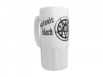 Půllitr satanic black metal bílý