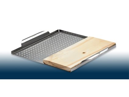 Grilovací nerez plato multifunkční s cedrovou deskou