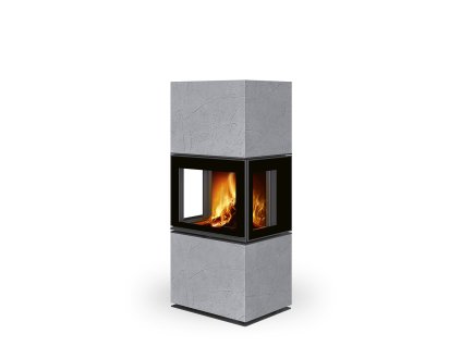 Designové krby - LERA - LERA C G (Varianta LERXDC 61 - Thermaline grey 61 - Dělené sklo)
