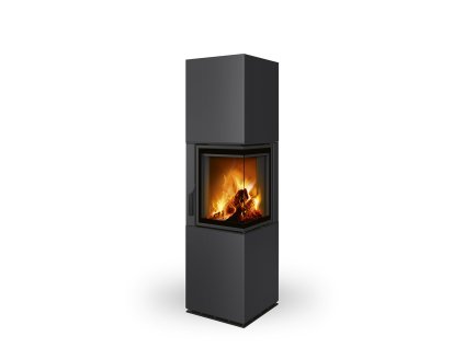 Designové krby - HARMONY - HARMONY R/L HA - HARMONY R/L HA (Varianta HARXDHRDM 30 - Dělené sklo - pravé provedení)