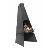 Venkovní krb/gril, černý lak