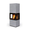 Designové krby - LERA - LERA C GH (Varianta LERXDHC 61 - Thermaline grey 61 - Dělené sklo)