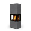 Designové krby - LERA - LERA C GH (Varianta LERXDHC 61 - Thermaline grey 61 - Dělené sklo)