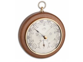 Barometr s teploměrem 120 mm na zavěšení - dub TFA 45.1000.01