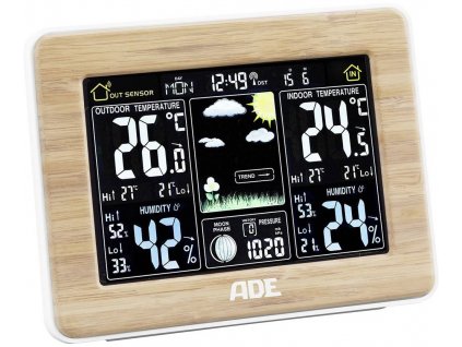 Meteorologická stanice s barevným inverzním displejem WS 1703 bamboo